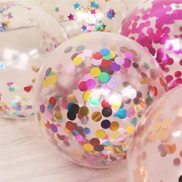 50pcs farbenfrohe goldene Pailletten Konfetti -Luftballons Plätze transparenter Magic Ballon 12 Zoll Weihnachtsdekoration Geburtstagsfeier Supplie234p