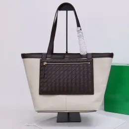 Orijinal deri ve tuval kadın omuz çantaları büyük kapasiteli çanta çanta seyahati, dokuma cüzdan yüksek kaliteli alışveriş çantaları lüks marka moda 2470
