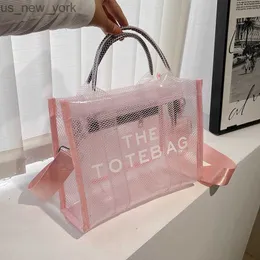 TOTES 2023 Modna przezroczysta torba z galaretką dla kobiet przezroczyste torby na plażę TOTE Luksusowy projektant duży pvc letni ramię torebki crossbody HKD230822