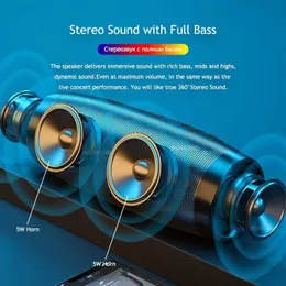 Przenośne głośniki LED głośnik Bluetooth FM Radio Wireless Bass Bass Music Player Boombox USB Aux TF Caixa de Som Portatil Y2212 L230822