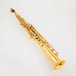 Germany ST 90 Brass Straight Soprano Saxophone Bb B Flat Sax Saxophone Woodwind Instrument Natural Shell Key Carve Pattern