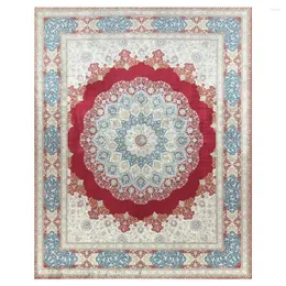 Ковры персидский коврик Традиционный ручной завязки Восточный шелковой ковер Красный цвет гостиной размер 8'x11 '