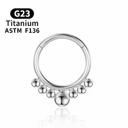 Piercing Industrial Nose Rings Hoop Helix Women Titanium G23 Brosk gångjärn Segmentörhängen Labret Gold Clicker Body