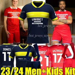 23/24 Middlesbrough Soccer Jerseys 2023 2024 Home Away Away Foot Jones Fry McNair McGree Silver Rogers Payero Howson Men Kits Sock Sects