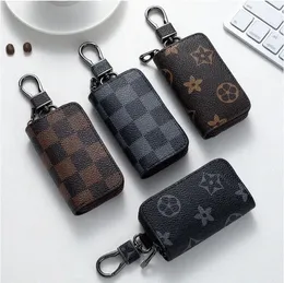 PU Leather Bag keychains Keys Keys Holder Key Rings Blaid Plaid Brown Flower Pouches Frendant Keyrings Charms for Men Women Gifts J7aq#