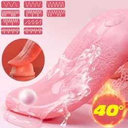 Vibrador de língua realista para mulheres g spot clitoral anal lambendo estimulador clitóris casal 10 velocidades de aquecimento