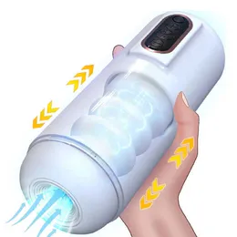 Massager Male Masturbation Cup Automatisk sugande verklig oral vagina vakuumsug Masturbator vuxen för män avsugning sexig butik