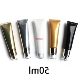 50 ml tom luftlös pumpflaska 50g kosmetisk grädde pressrör makeup foundation förpackning container vit svart silver guldgood quti bfru