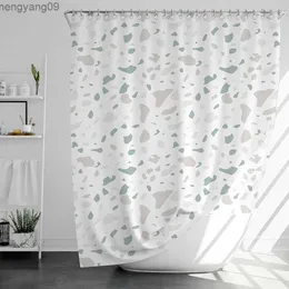 Shower Curtains Shower Curtain Mall Stone Print Modern Bathroom Bathtub Waterproof Shower Curtain Large Wide Shower Cover R230829