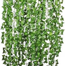 Finto verde floreale 1pc piante di foglie di edera artificiale vite ghirlanda di fogliame finto fogliame floomes home orli