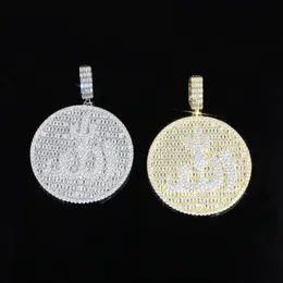 Designer Jewelry Popular plate full with VVS moissanite diamond Custom pendants hiphop round pendant