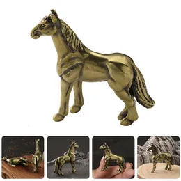 Decorative Objects Figurines Home Decor Desk Copper Craft Tea House Adorn Metal Horse Model Adornment Household Figurine Ornament 230822