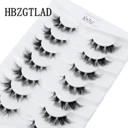 False Eyelashes Clear Band Lashes Natural Long 3D Wispy Mink Lightweight Invisible Fluffy Eye 7 Pairs Fake 230821