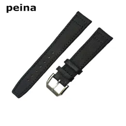 20mm 21mm 22mm New Black Green Nylon and Leather Watch Band strap For IWC watches3090