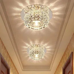 Bubble Crystal Taklampor Led Aisle Lamp Spotlight Living Room Corridor Entrance Downlight Rostfritt stål Spegel Basstak248T