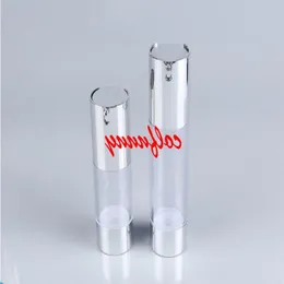 100pcs/로트 빠른 배송 15ml 30ml 50ml Airless Bottle UV Silver Vacuum Pump 또는 로션 화장품 용기 wjdtl에 사용됩니다.