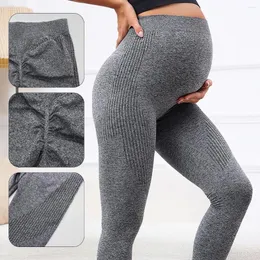 Active Pants 2023 Women's High Waist Maternity Yoga Over The Belly Pregnancy Support Workout Tights Leggings