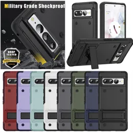 TPU+PC -Kickstand -Telefonkoffer für Google Pixel 7A Pixel 7 Pro Military Grand Schockproof Rüstung