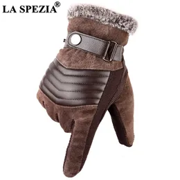 Пяти пальцев перчатки La Spezia коричневые мужские кожаные перчатки настоящие свиньи россия зимние перчатки теплые густые лыжные лыжные перчатки Гуанты Лувас 230822