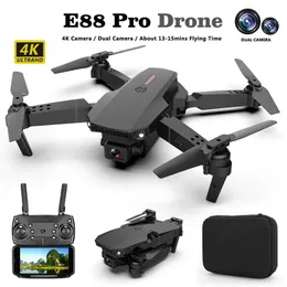 E88 Pro Drone 4K Profesional HD 4K RC Pesawat Kamera Ganda Sudut Lebar Kepala 원격 쿼드 콥터 Pesawat Mainan Helikopter