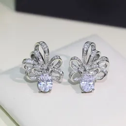 Projektant Silver Charm Kolczyki Kobiety Big Diamond Studs Mash Mishling Jewelry Luxury Jewlery Dangle Hoops Earring 238227C6