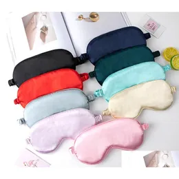 Other Home Garden Double-Sided Simation Silk Eye Mask Sleep Breathable Shade And Cold Compress Travel Airline Relaxation Gods Whol Dhyn2