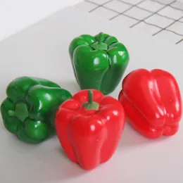 Decorative Flowers 2PCS Artificial Pepper Decor Foam Chili Plastic Vegetables Fake PE Fruit Model Party Kitchen Decoration