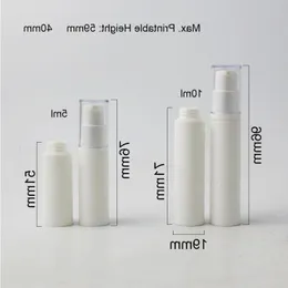 5ml 10ml Portable Empty Cosmetic Airless Pump Lotion Bottle 10ml 1/3oz Refillable Beauty Container and clear pump clear cap Ivoeh