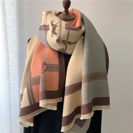 Designer Scarf For Women: Luxury Letter Shawl Warm Wool Pashmina
