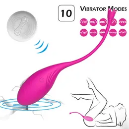 Massager Trådlös fjärrkontroll Tät träning Vibrerande ägg 10 Hastigheter G SPOT CLIT Vibrator Ball For Woman Vaginal Stimulate Adult