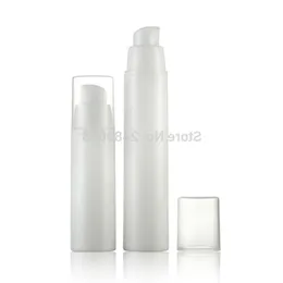 15ml 30ml 50ml白い空のプラスチックシャンプー化粧品サンプルコンテナエマルジョンローションエアレスポンプボトル100pcs/lot drkdn