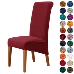 Krzesło obejmują aksamitne pokrycie wysokiego obrońcy Solidny kolor elastyczne meble Ochrona domowa El El Wedding Bankiet Dining
