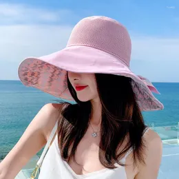 Berets 2023 Summer Houndstooth Hat Female Versatile Wide Brim Face-Covering Fisherman Travel Sun Protection Broad-Brimm