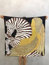 Dressves Horse Mulberry Silk Scarf 90 Twill Twill Bandanas Manual Designer Neck Shawls Clankerchief 90cm Square Squar