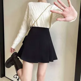 High Waisted Umbrella Skirt - Black Floral Bud Short Skirt
