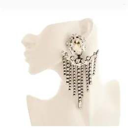 Dangle Earrings Oversized Rhinestone Waterfall Statement Tassel Drop For Women Crystal Geometric Hanging Gift