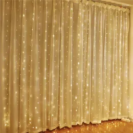 Strings Window Curtain String Lights 8 Lighting Modes USB Powered Fairy With Remote Control Home Bar Chirstmas Party Decoration