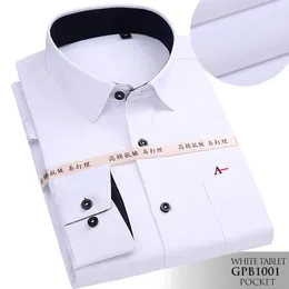 Men's Casual Shirts 2023 elasticidade ajuste fino vestido masculino casual camisa de mangas compridas vermelho social formal camisas 230822