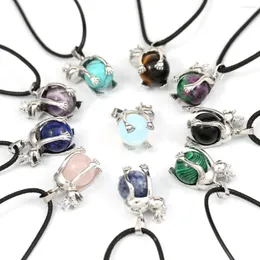 Collane a ciondolo collana in pietra naturale collana sika a forma di sfera di gemma di gemma citerni squisiti per gioielli che producono accessori bracciale semplici fai -da -te