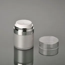 15 30 50 G / ML Pearl White Acrylic Airless Jar Round Vacuum Cream Jar 05Oz 1Oz 17Oz Cosmetic Packing Pump Bottles Gaqag Tdqqw