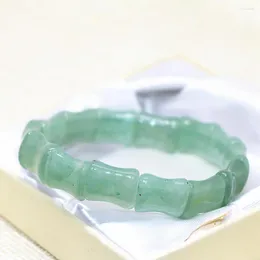 Strand High Quality 12 15mm Natural Stone Chalcedony Green Bracelet For Women Fashion Charms Elegant Jewelry 7.5inch B1696