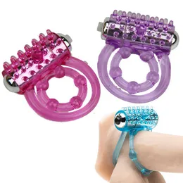Massager Lasting Vibrators Rings Double Cockring Delay Premature Ejaculation Penis Ball Loop 2locked Product for Men