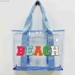 Totes Neuer Sommer 2023 Europäische und amerikanische Frauen Beach Bag Summer Jelly Pack transparent TOTE High-Capacity Trend Fashion HKD230822