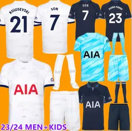 Syn 23 24 24 koszulki piłkarskie Kulausevski Richarlison Perisic Pedro Porro 2023 2024 Danjuma Romero Bramkarz GK Kit Football Kit Son Men Kids Set Unifomrs