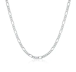 Chain de jóias de jóias da moda 925 Colar 2mm Cadeia de Figaro para Mulheres Girl 16 18 20 22 24 polegadas2285758