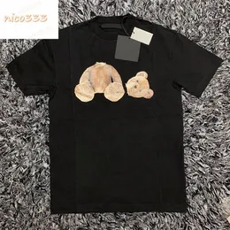 23ss New broken head bear star skull letters printed cotton loose hundred with street personality men womens t shirt230Y