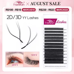 誤ったまつげfadvan yy shape lashes 2d3d 005007フェイクミンクCDL