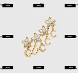 Designer Kvinnor örhängen högkvalitativ guld smycken mode Gilded Letter Pendant Earring Back #Including Box Ny ankomst
