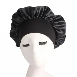 Långt hårvård Kvinnor Fashion Satin Bonnet Cap Night Sleep Hat Silk Cap Head Wrap Sleep Hat Hair Loss Caps Accessories258p