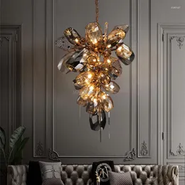 Chandeliers Modern Luxury LED Stainless Steel Suspension Lamps Living Room Bedroom Aisle Crystal Chandelier Indoor Pendant Lights Free Bulb